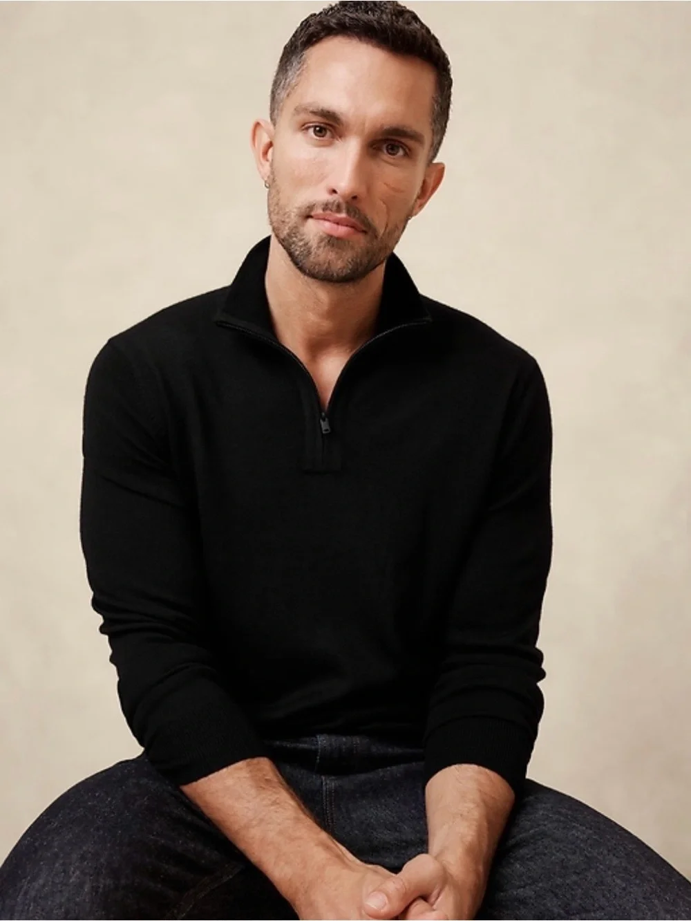 Banana republic merino quarter zip sweater
